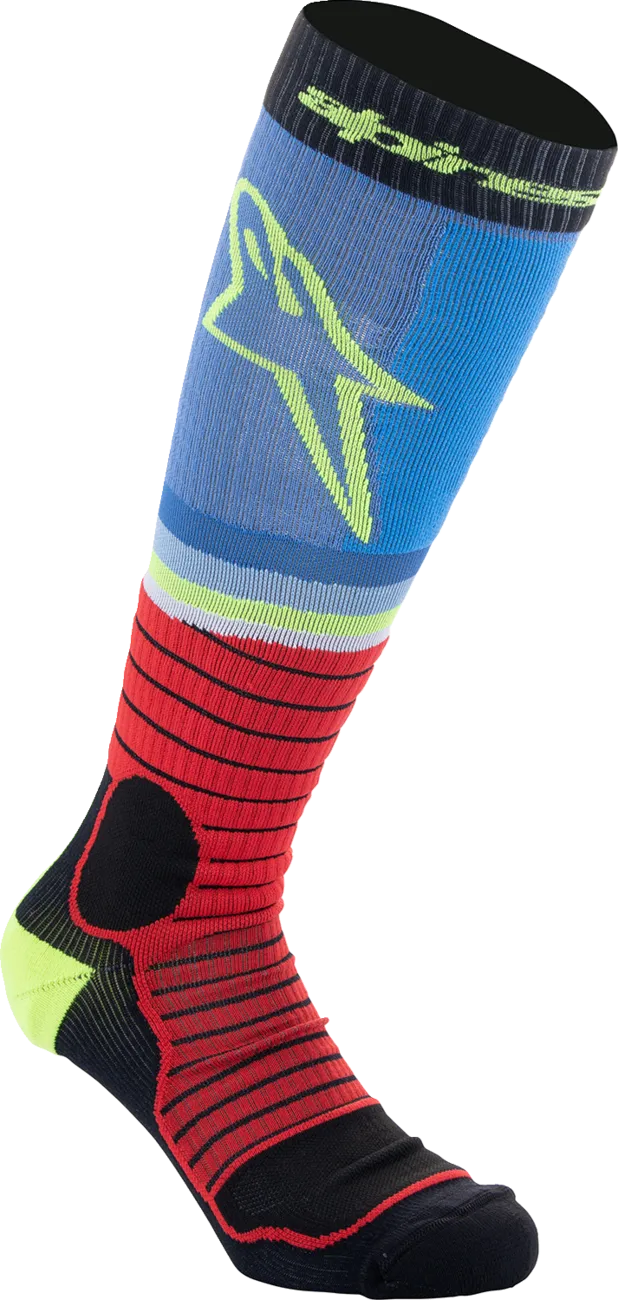 ALPINESTARS MX Pro Socks - Black/Red/Blue/Yellow - Large 4701524-1212-L