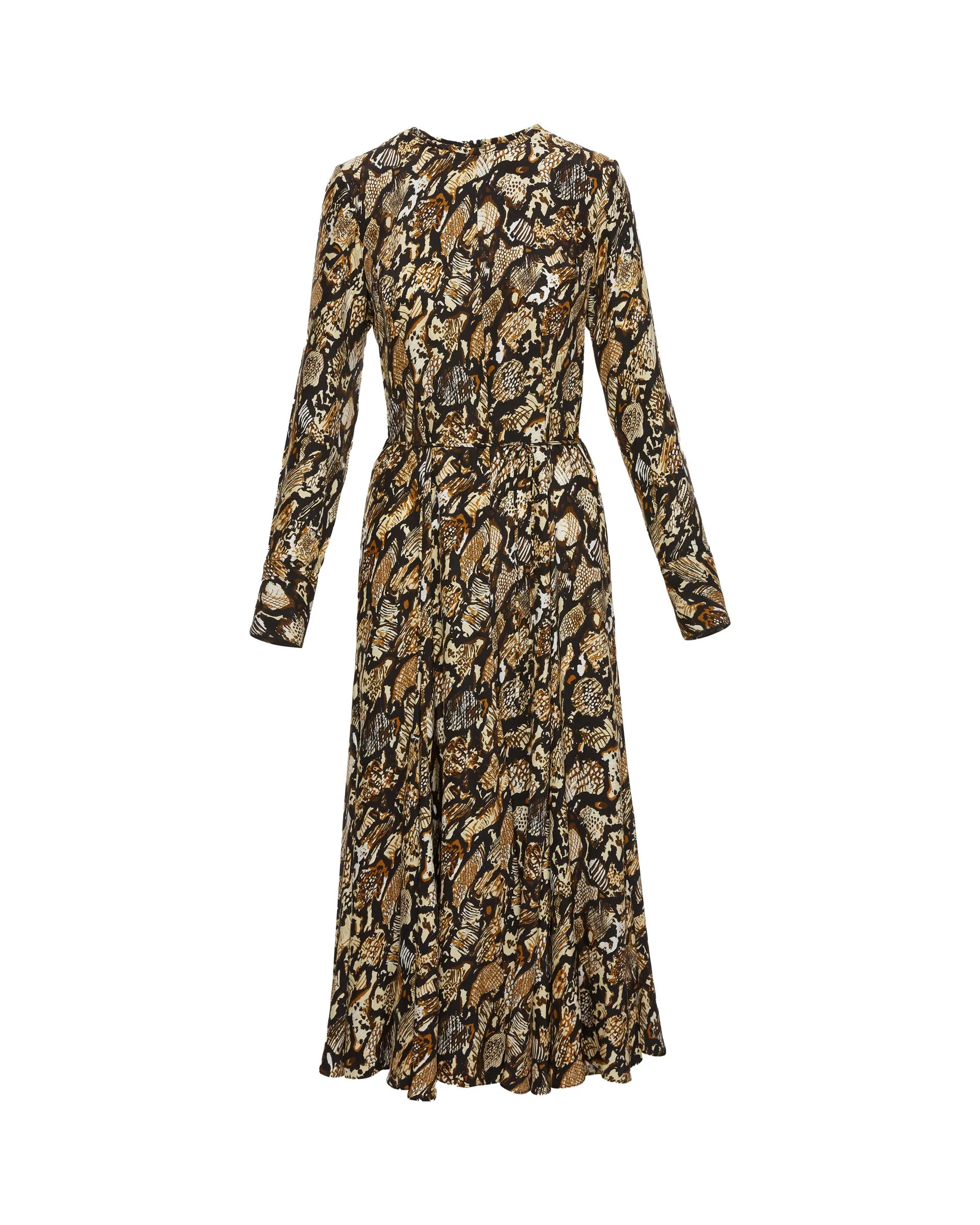 Benson Dress in Matte-side Silk Charmeuse | Geo Print