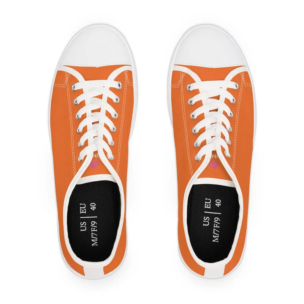 Bright Orange Best Ladies' Sneakers, Solid Color Women's Low Top Sneakers (US Size: 5.5-12)