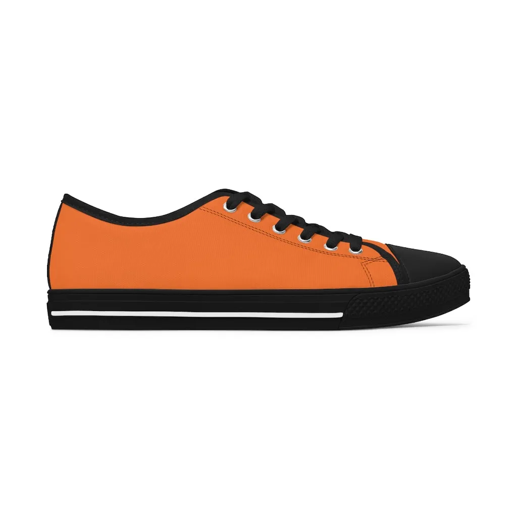 Bright Orange Best Ladies' Sneakers, Solid Color Women's Low Top Sneakers (US Size: 5.5-12)