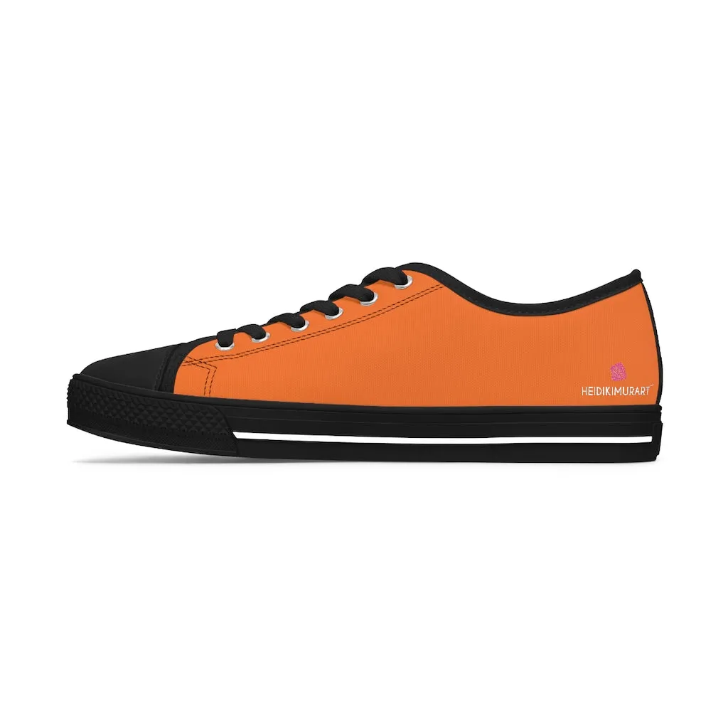 Bright Orange Best Ladies' Sneakers, Solid Color Women's Low Top Sneakers (US Size: 5.5-12)