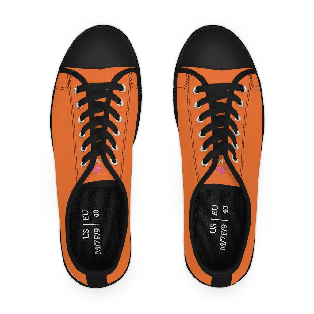 Bright Orange Best Ladies' Sneakers, Solid Color Women's Low Top Sneakers (US Size: 5.5-12)