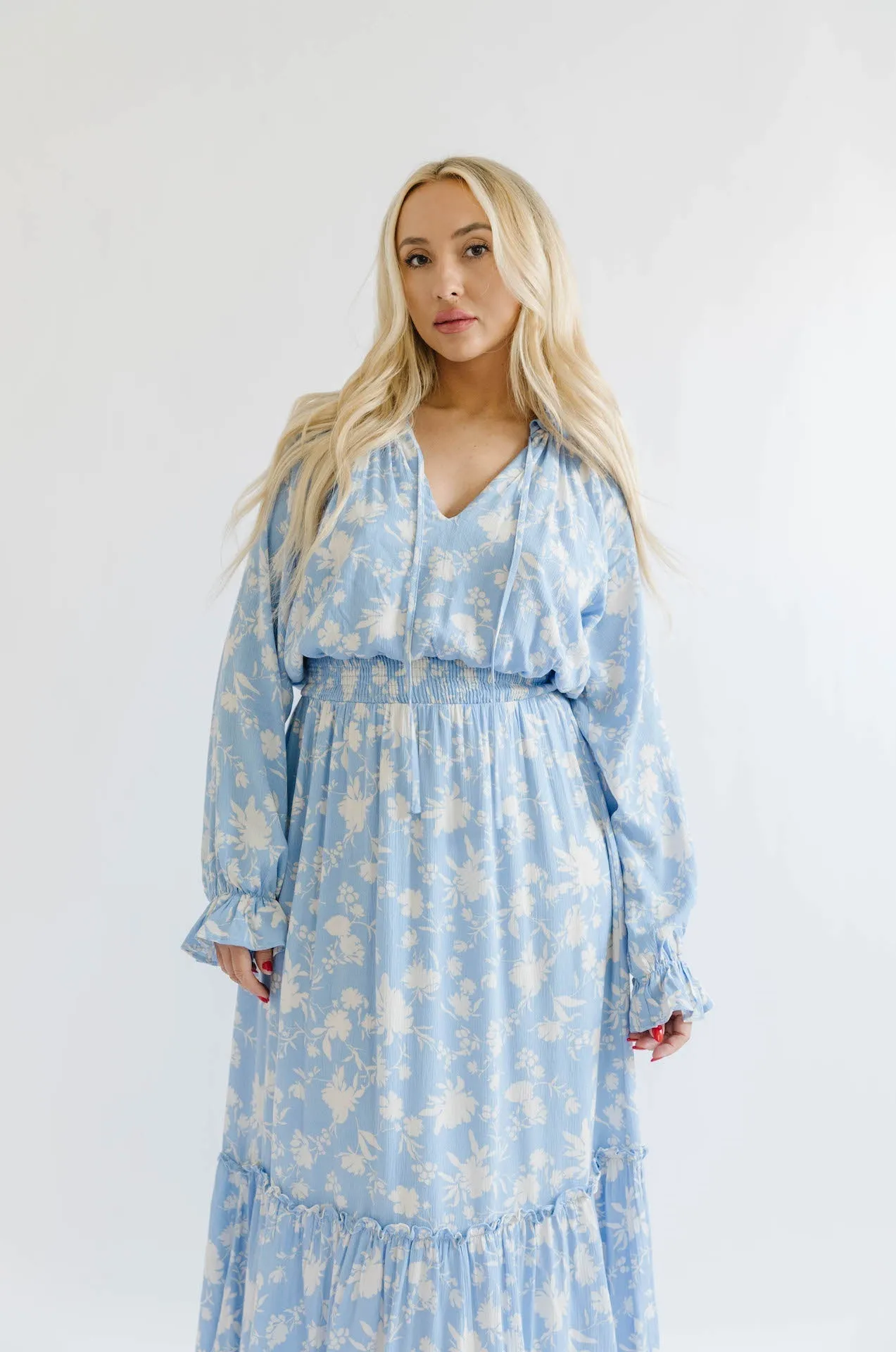 Charlize Floral Print Long Sleeve Maxi Dress