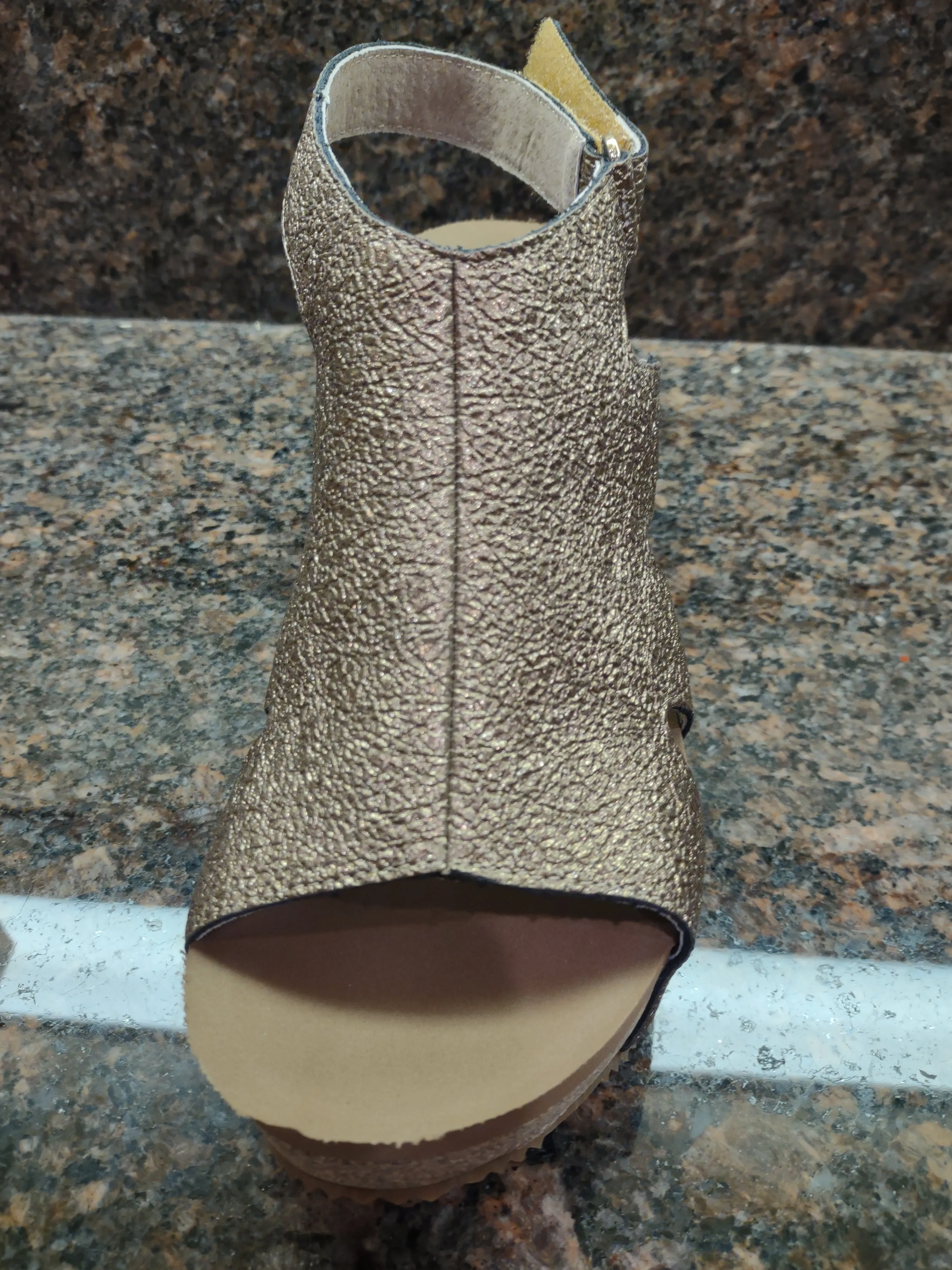 Copper Wedge Sandals with Self Fasteners | Volatile Spindle