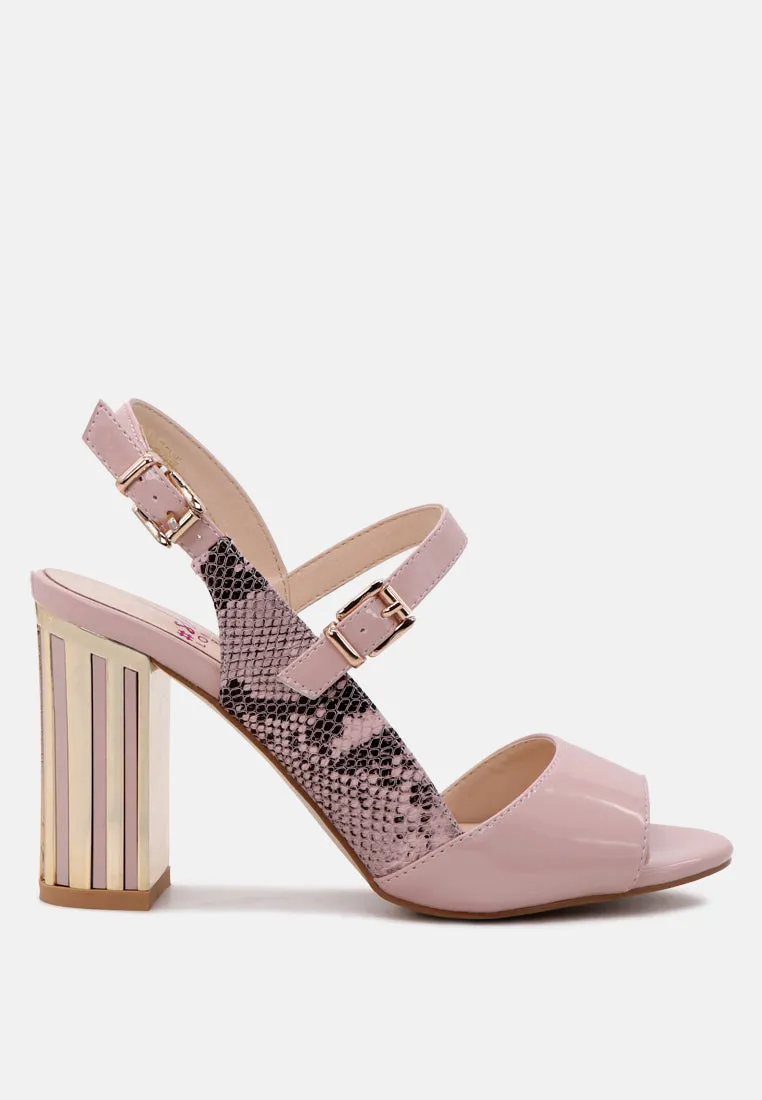 Cynthia Open-Toe Snake Print Sandals