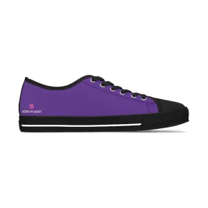 Dark Purple Best Ladies' Sneakers, Solid Purple Color Women's Low Top Sneakers (US Size: 5.5-12)