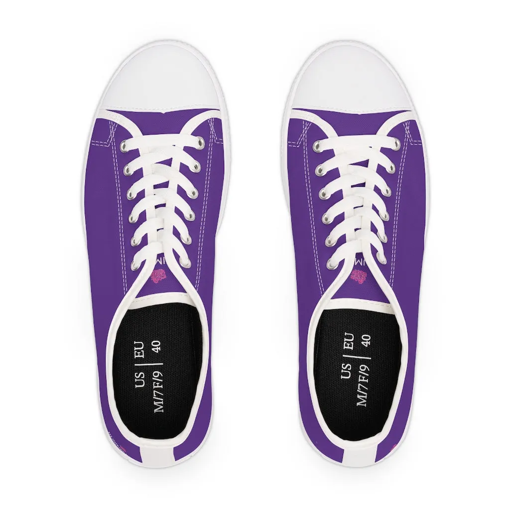 Dark Purple Best Ladies' Sneakers, Solid Purple Color Women's Low Top Sneakers (US Size: 5.5-12)