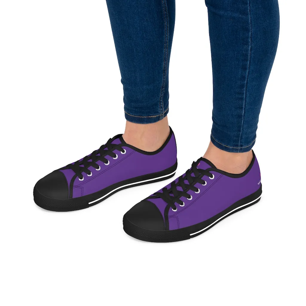 Dark Purple Best Ladies' Sneakers, Solid Purple Color Women's Low Top Sneakers (US Size: 5.5-12)