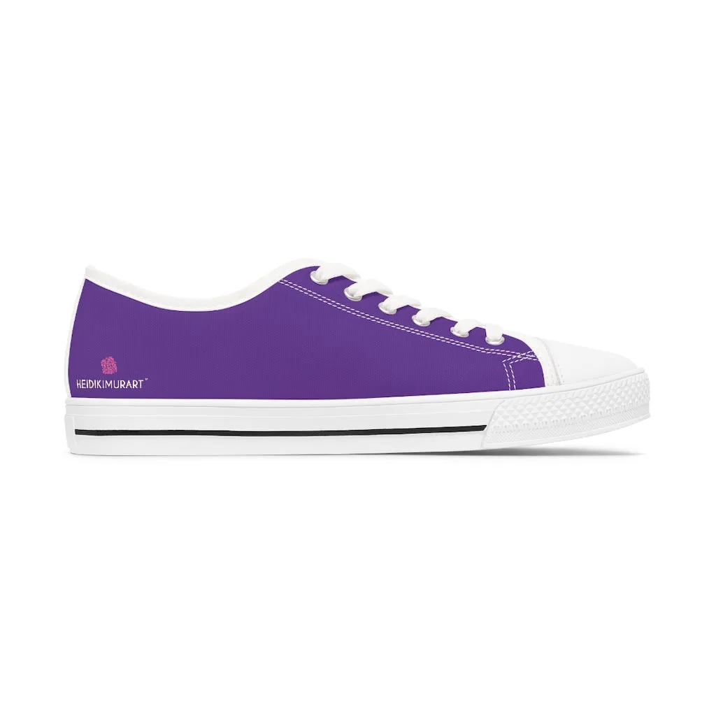 Dark Purple Best Ladies' Sneakers, Solid Purple Color Women's Low Top Sneakers (US Size: 5.5-12)