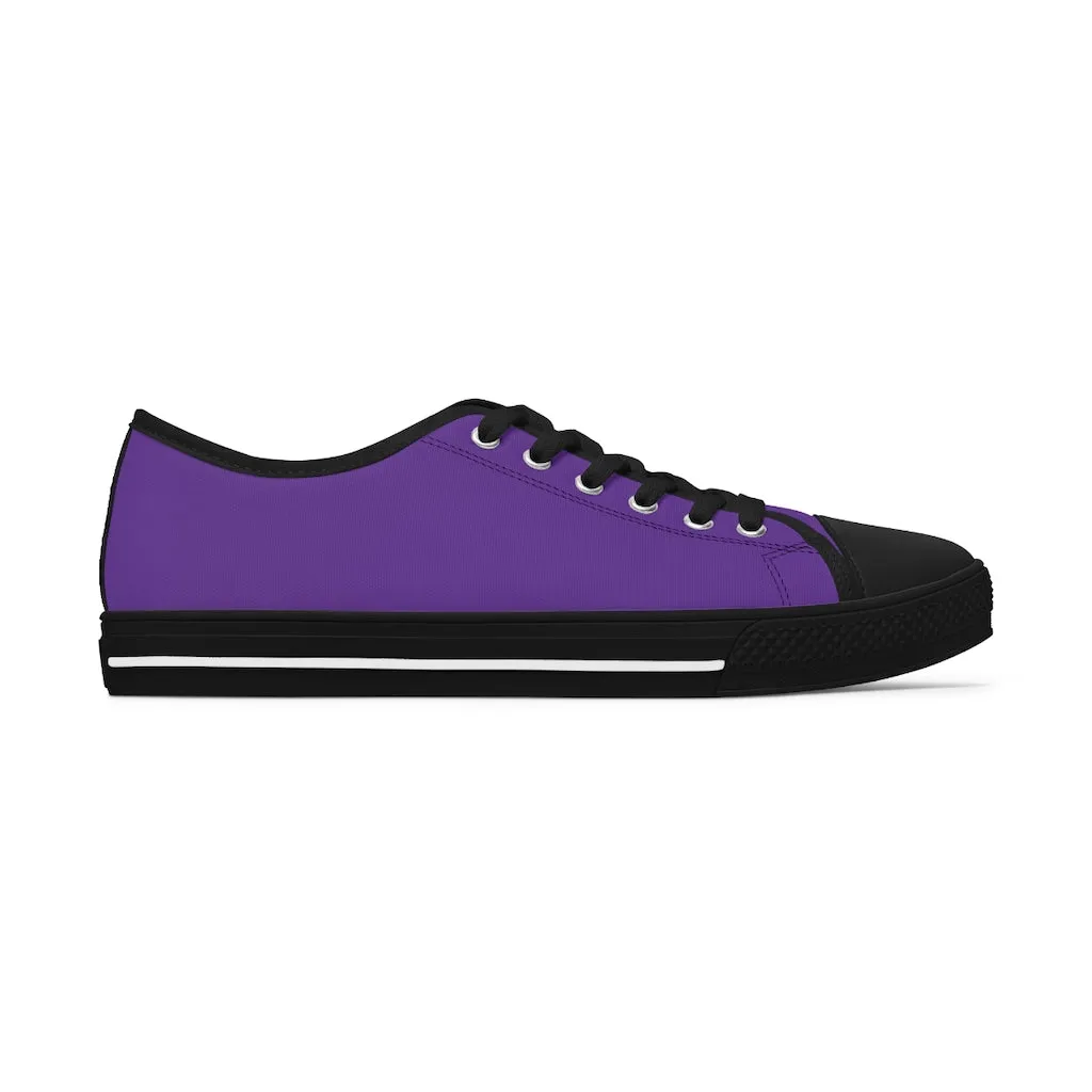 Dark Purple Best Ladies' Sneakers, Solid Purple Color Women's Low Top Sneakers (US Size: 5.5-12)