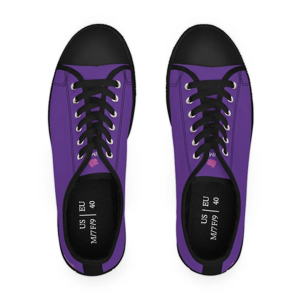 Dark Purple Best Ladies' Sneakers, Solid Purple Color Women's Low Top Sneakers (US Size: 5.5-12)