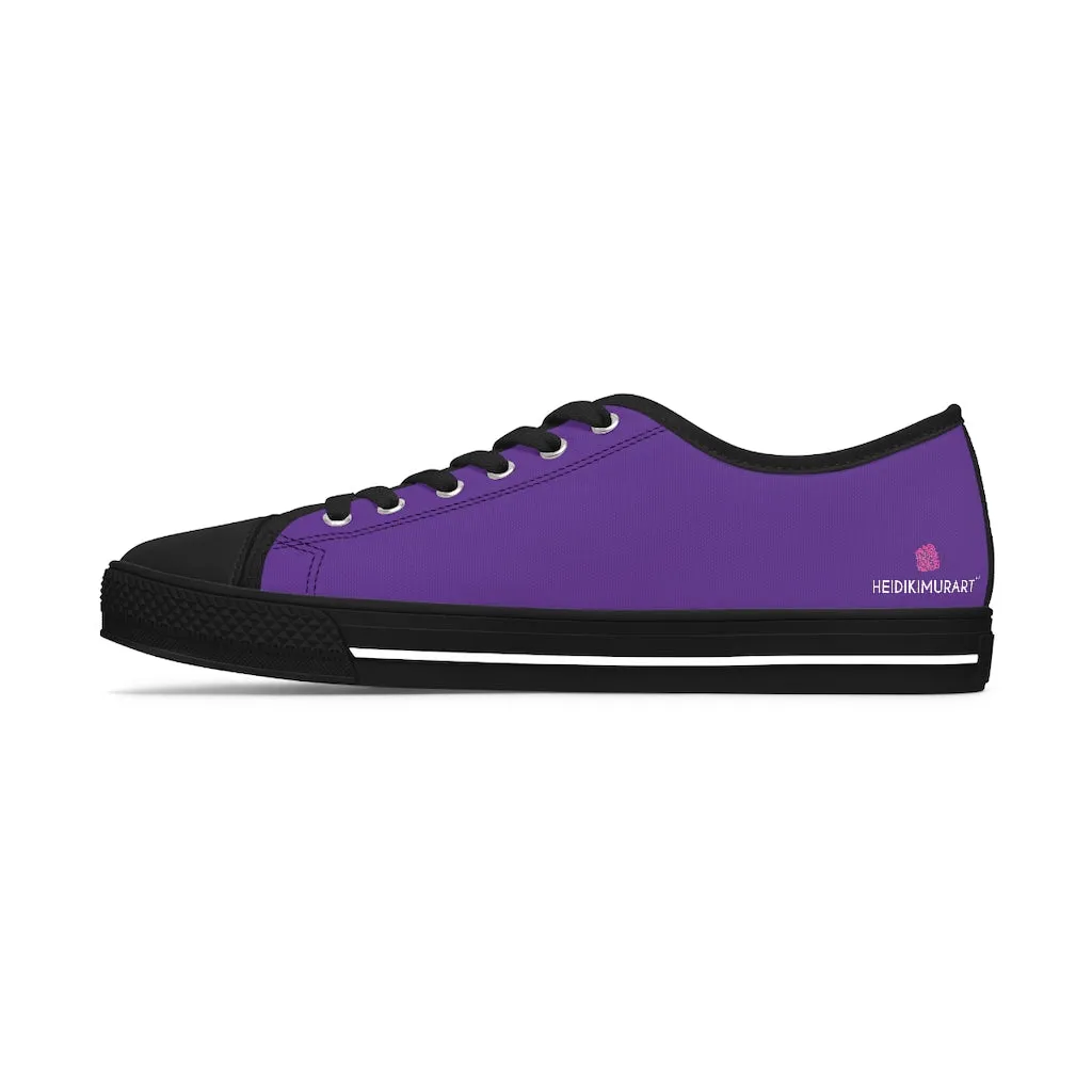 Dark Purple Best Ladies' Sneakers, Solid Purple Color Women's Low Top Sneakers (US Size: 5.5-12)