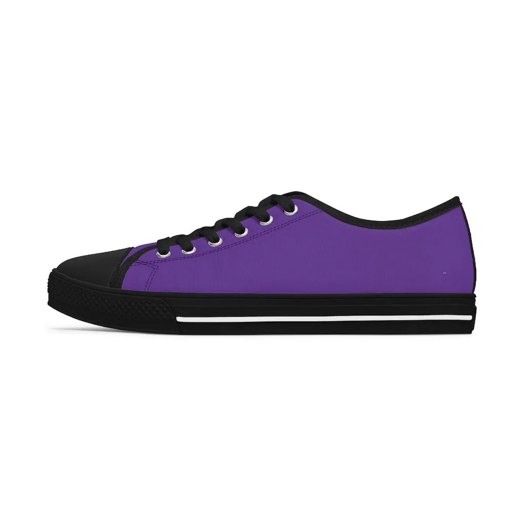 Dark Purple Best Ladies' Sneakers, Solid Purple Color Women's Low Top Sneakers (US Size: 5.5-12)