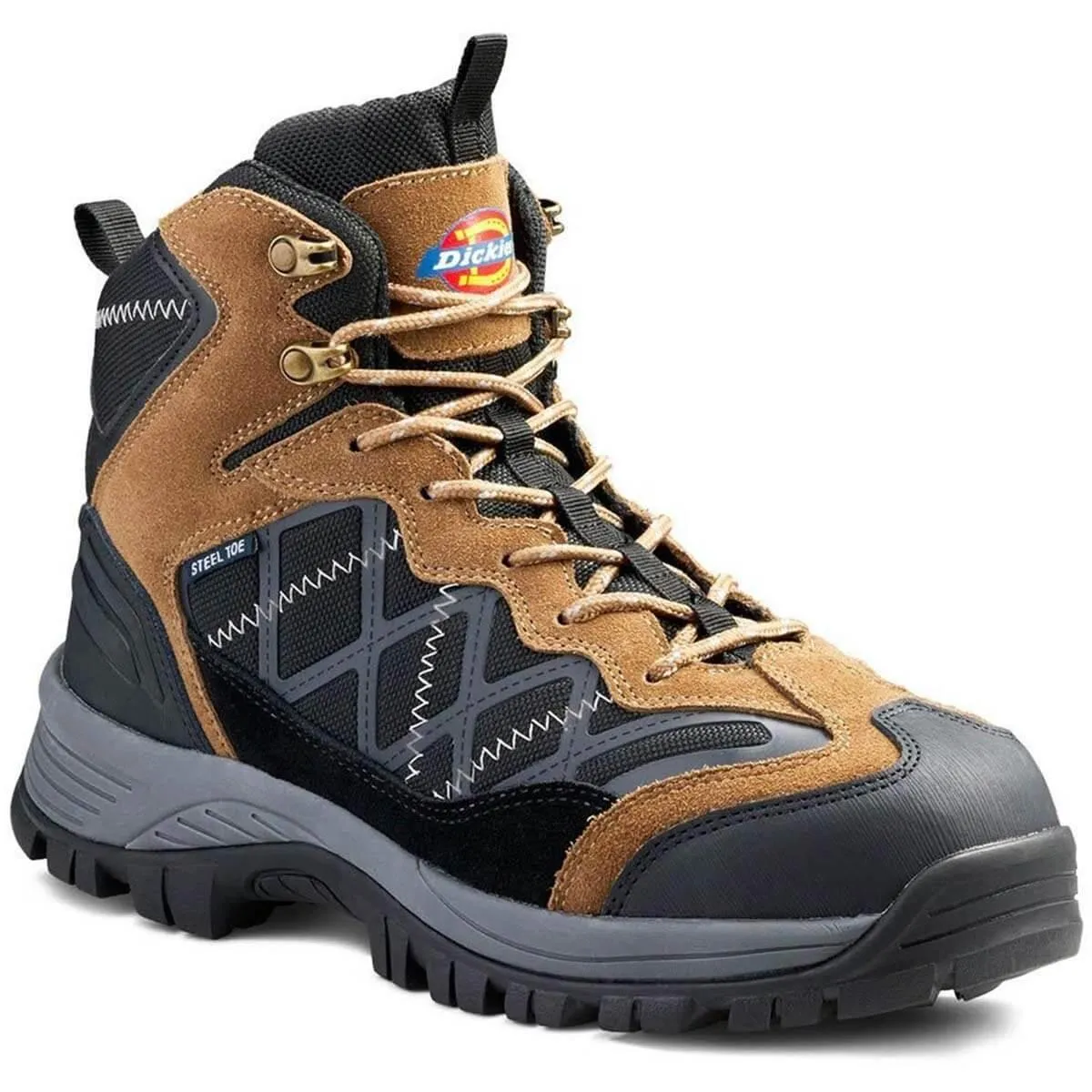 Dickies Men's Work Boots - Frontierhike Black Steel Toe Medium | DK505004DWX