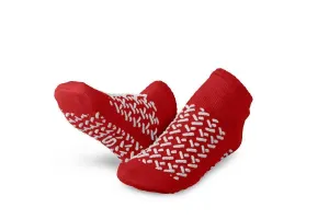 Double-Tread Slippers, Red, 1 Pair