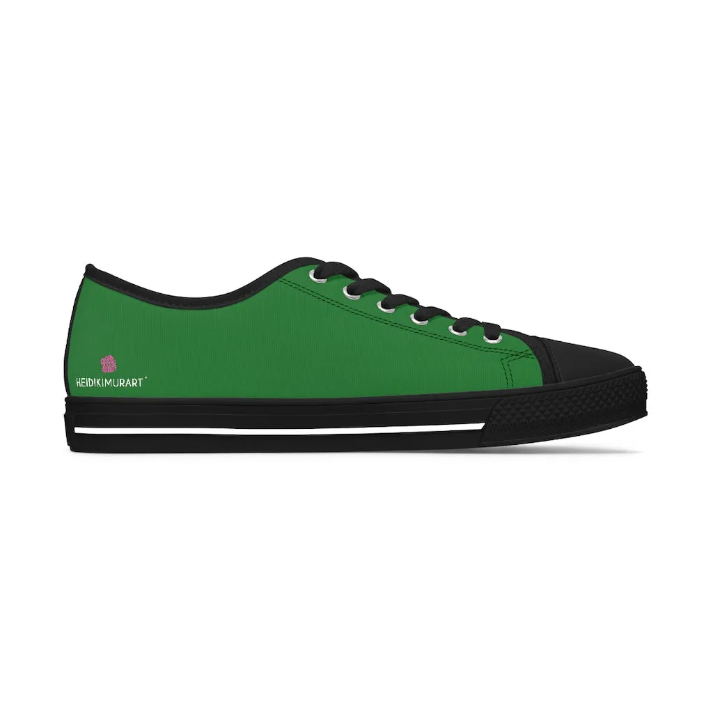 Emerald Green Ladies' Sneakers, Solid Color Women's Low Top Sneakers (US Size: 5.5-12)