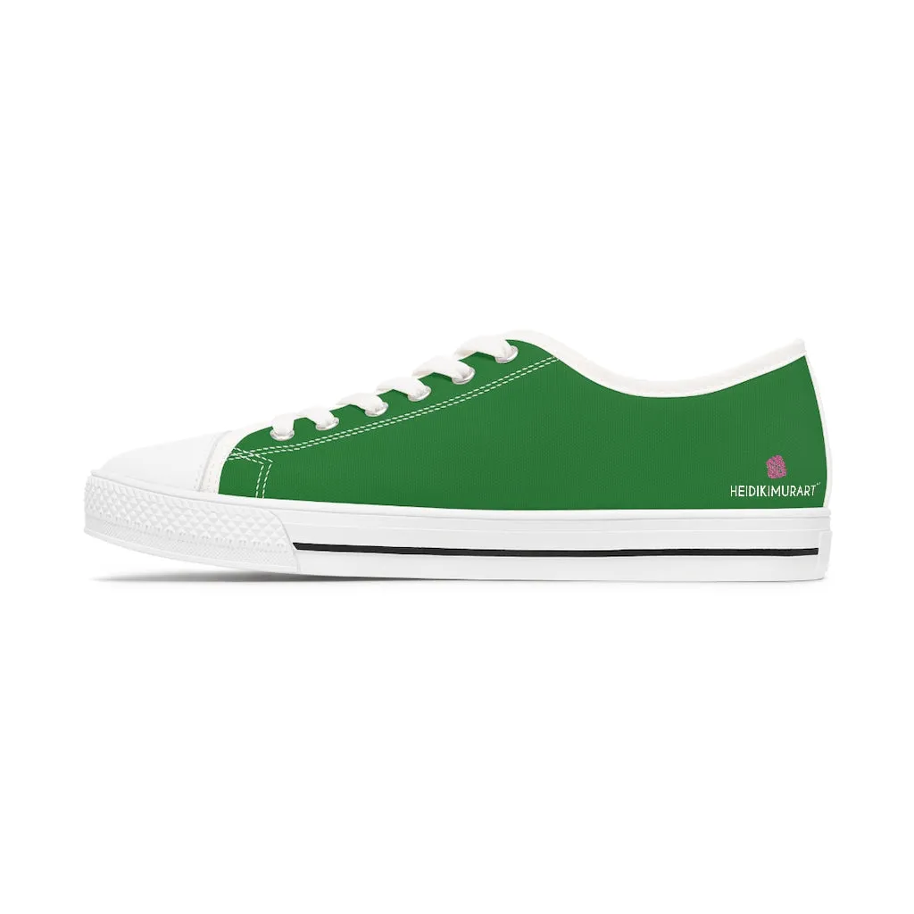 Emerald Green Ladies' Sneakers, Solid Color Women's Low Top Sneakers (US Size: 5.5-12)