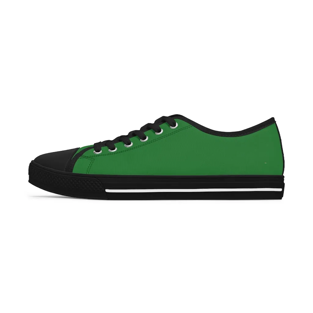 Emerald Green Ladies' Sneakers, Solid Color Women's Low Top Sneakers (US Size: 5.5-12)