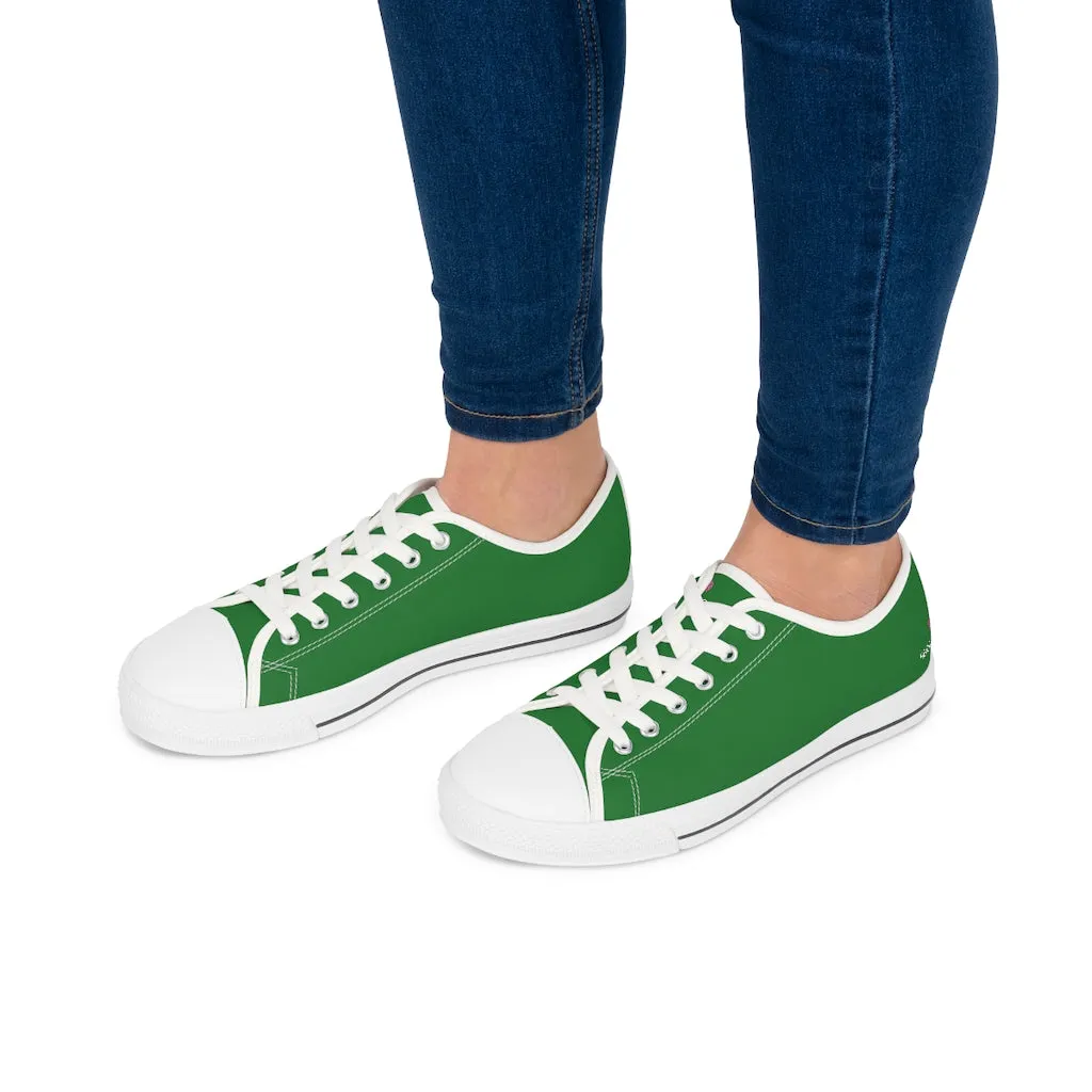 Emerald Green Ladies' Sneakers, Solid Color Women's Low Top Sneakers (US Size: 5.5-12)