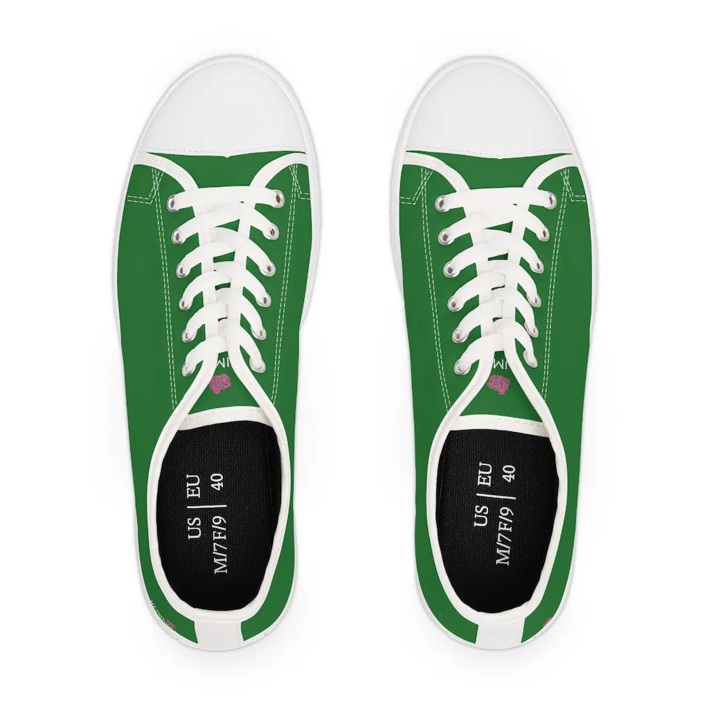 Emerald Green Ladies' Sneakers, Solid Color Women's Low Top Sneakers (US Size: 5.5-12)