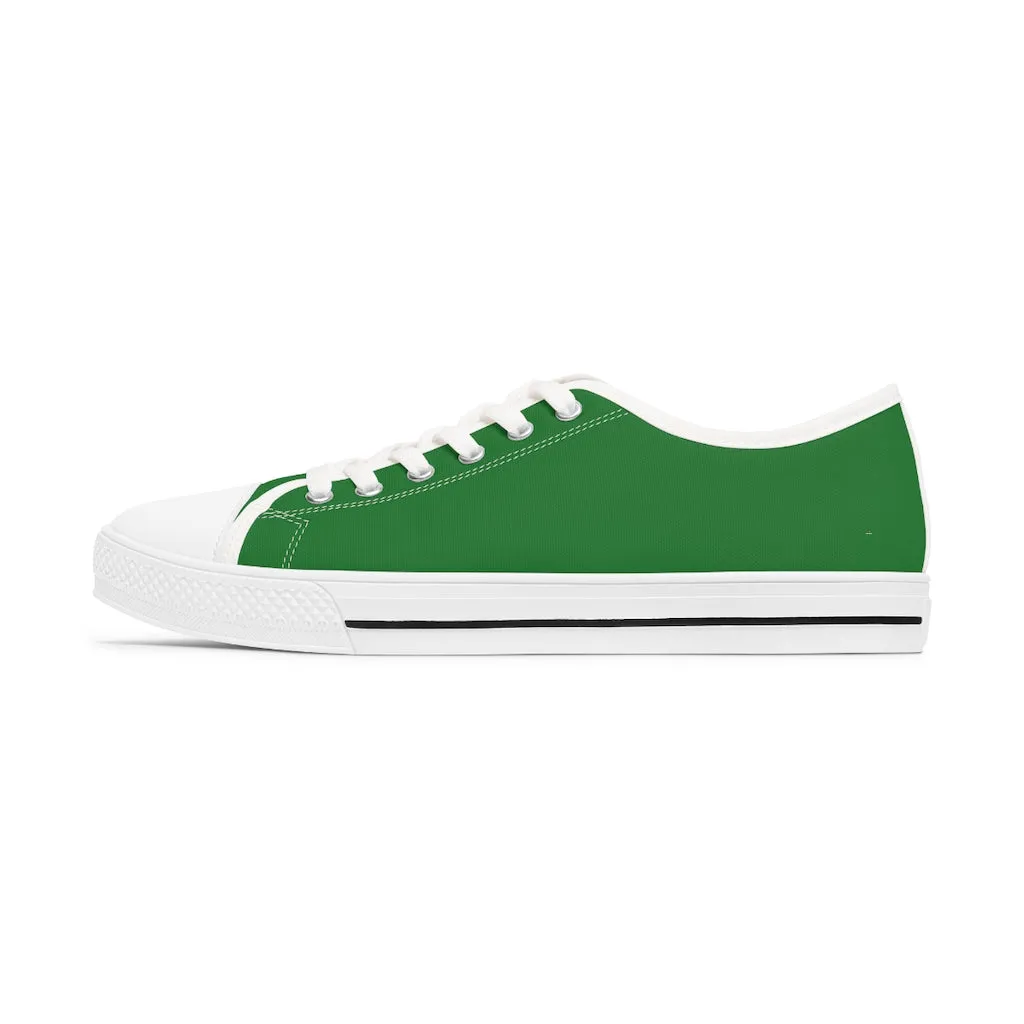 Emerald Green Ladies' Sneakers, Solid Color Women's Low Top Sneakers (US Size: 5.5-12)