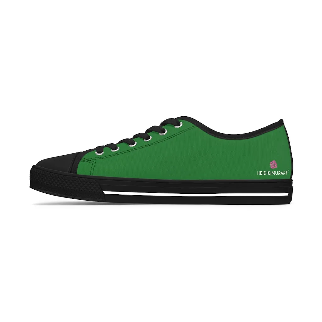 Emerald Green Ladies' Sneakers, Solid Color Women's Low Top Sneakers (US Size: 5.5-12)