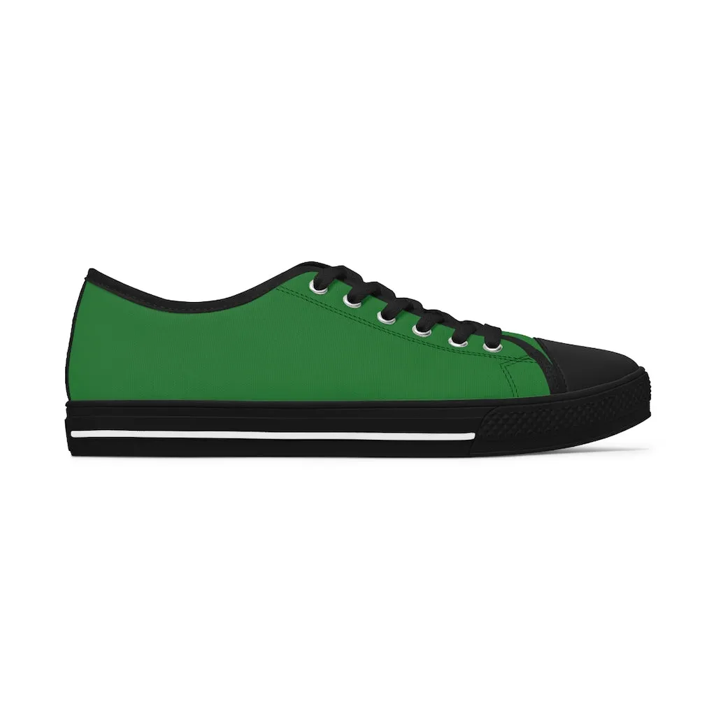 Emerald Green Ladies' Sneakers, Solid Color Women's Low Top Sneakers (US Size: 5.5-12)