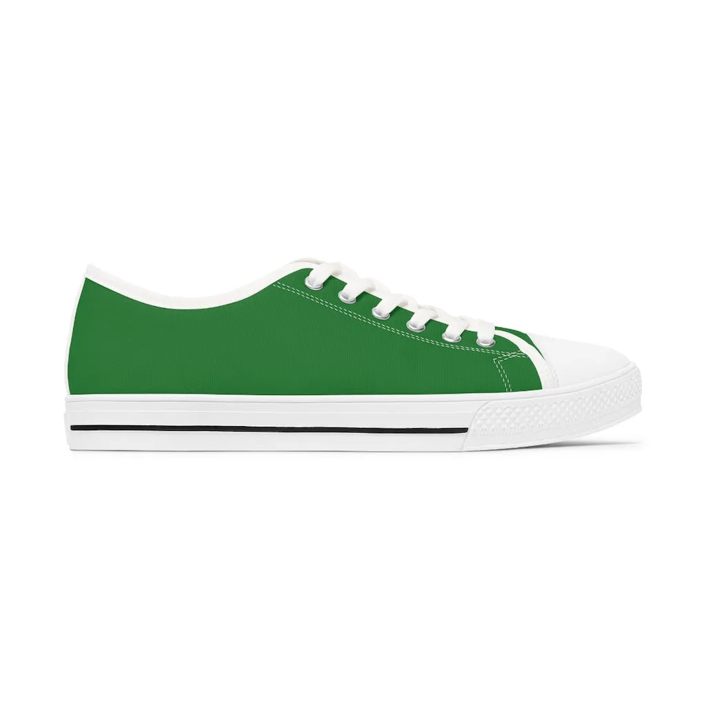 Emerald Green Ladies' Sneakers, Solid Color Women's Low Top Sneakers (US Size: 5.5-12)