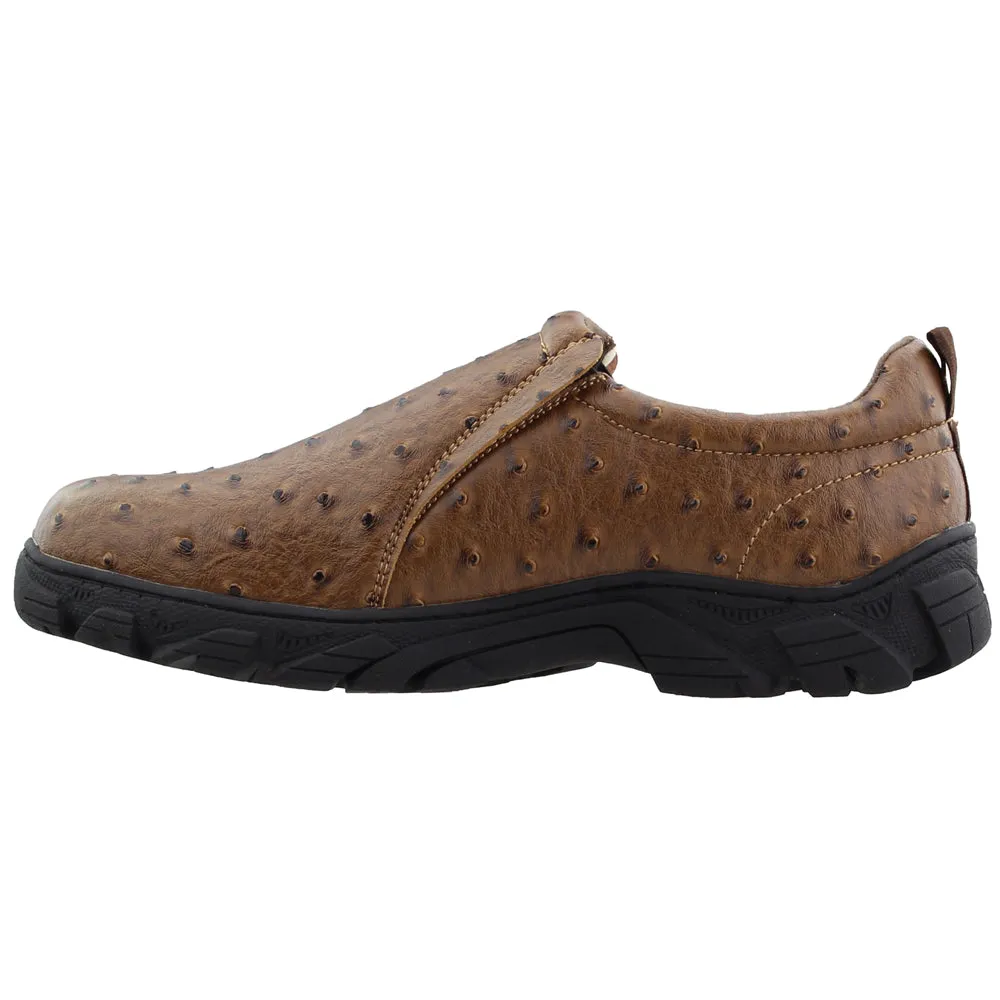 Faux Ostrich Performance Slip On Shoes