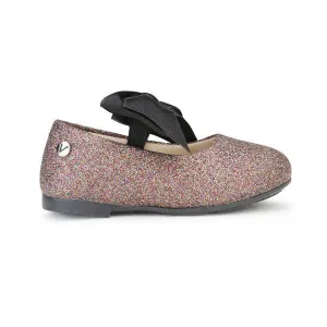 GIRLS WINE GLITTERY FORMAL SHOES