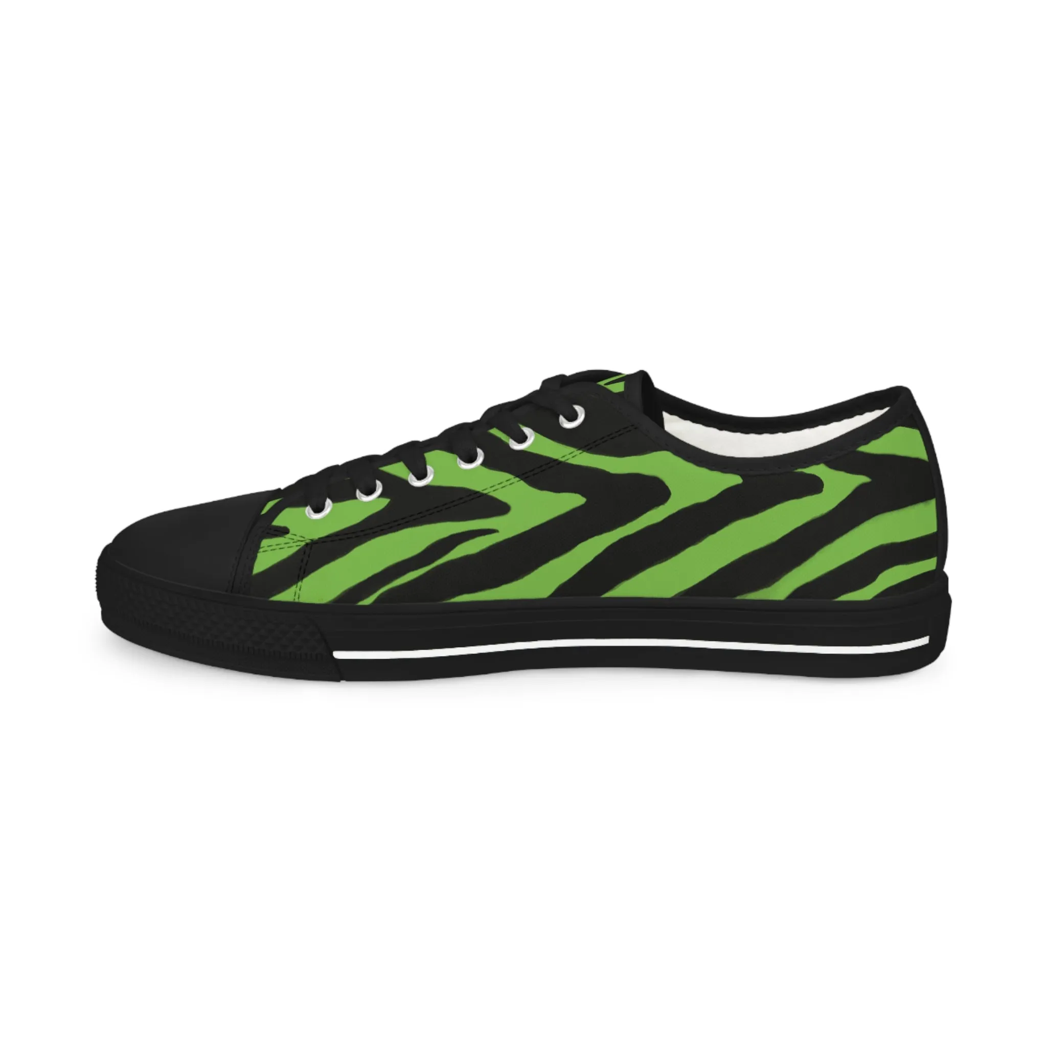 Green Zebra Print Men's Sneakers, Best Low Tops, Best Designer Men's Low Top Sneakers (US Size: 5-14)