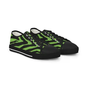 Green Zebra Print Men's Sneakers, Best Low Tops, Best Designer Men's Low Top Sneakers (US Size: 5-14)