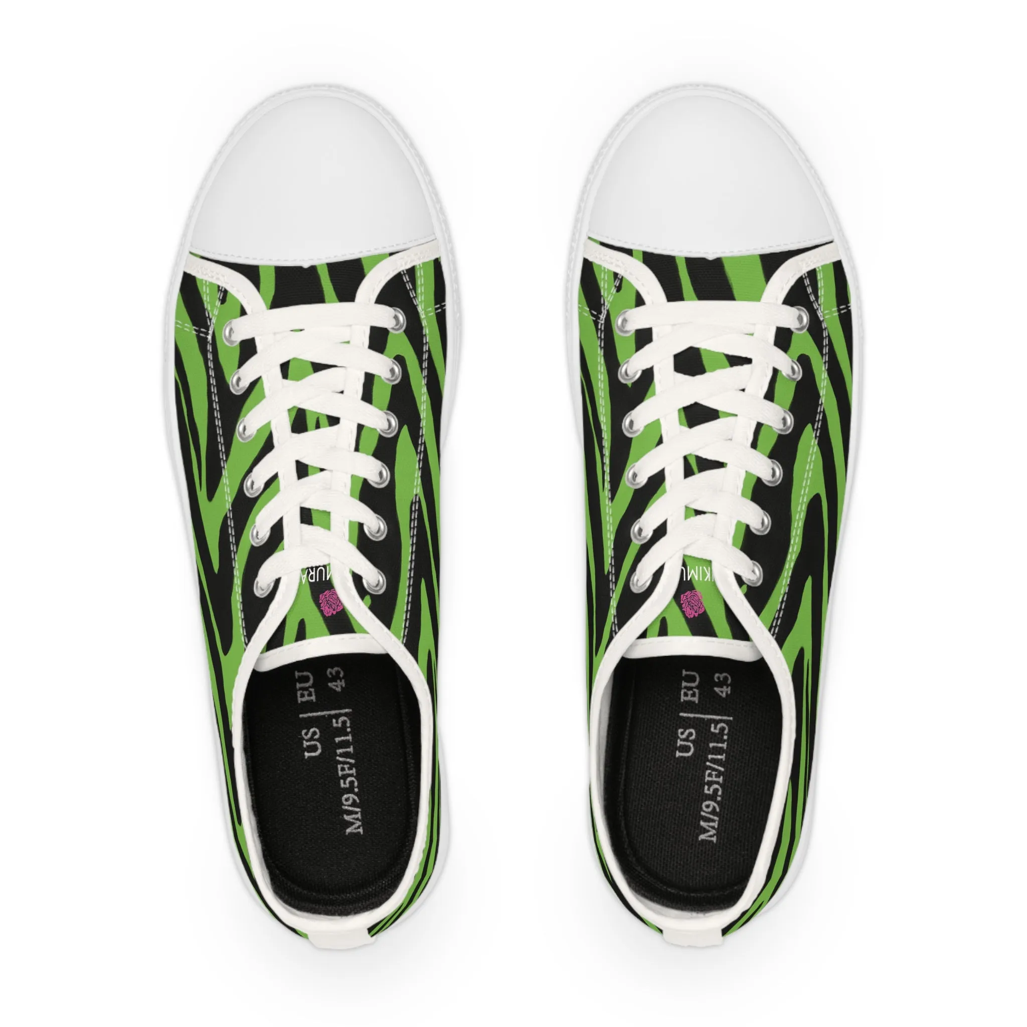 Green Zebra Print Men's Sneakers, Best Low Tops, Best Designer Men's Low Top Sneakers (US Size: 5-14)