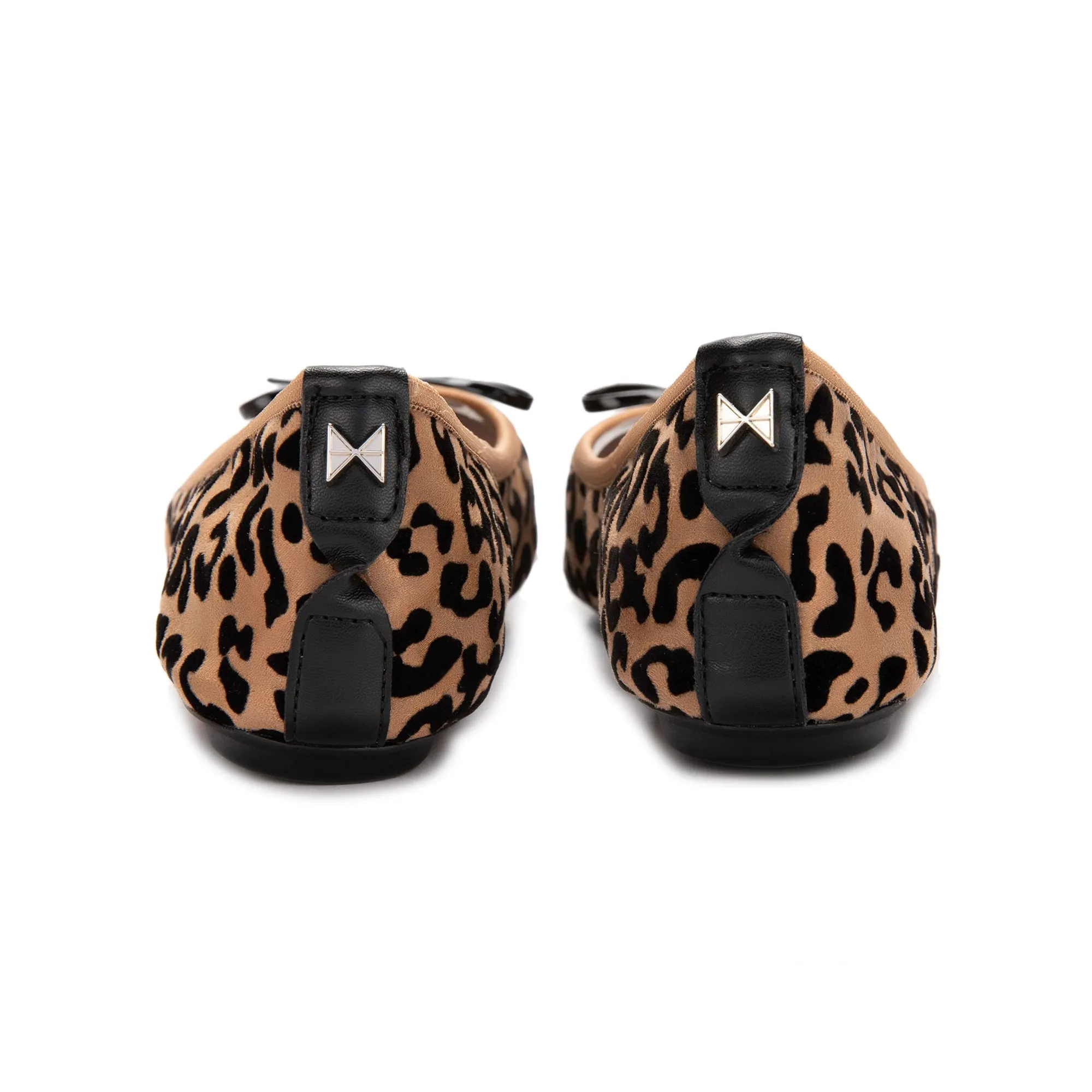 HOLLY Ballet Flat Shoes - Flocked Leopard