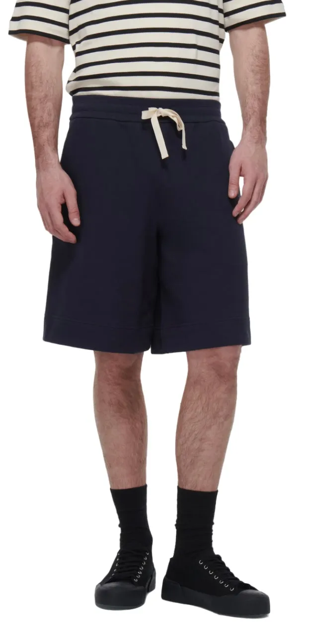 Jil Sander Cotton Track Shorts Midnight