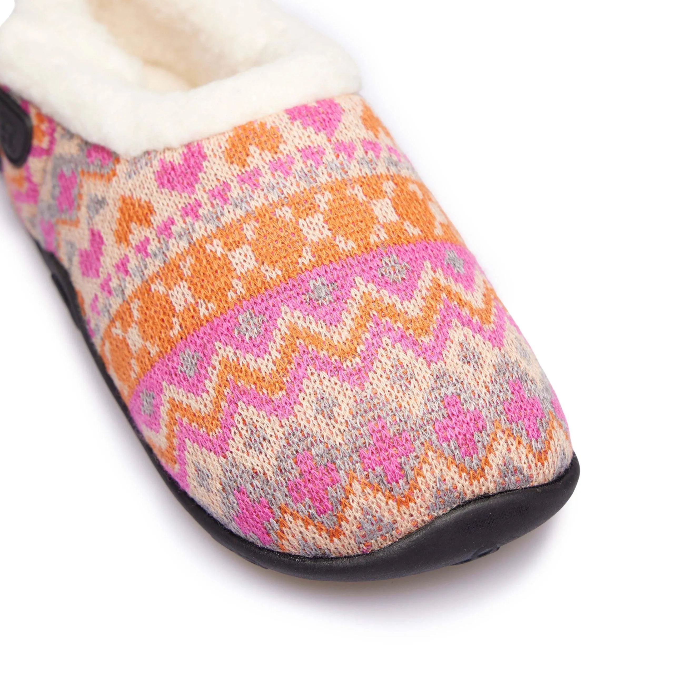 Layla Kids - Orange Pink Knit Nordic Slippers