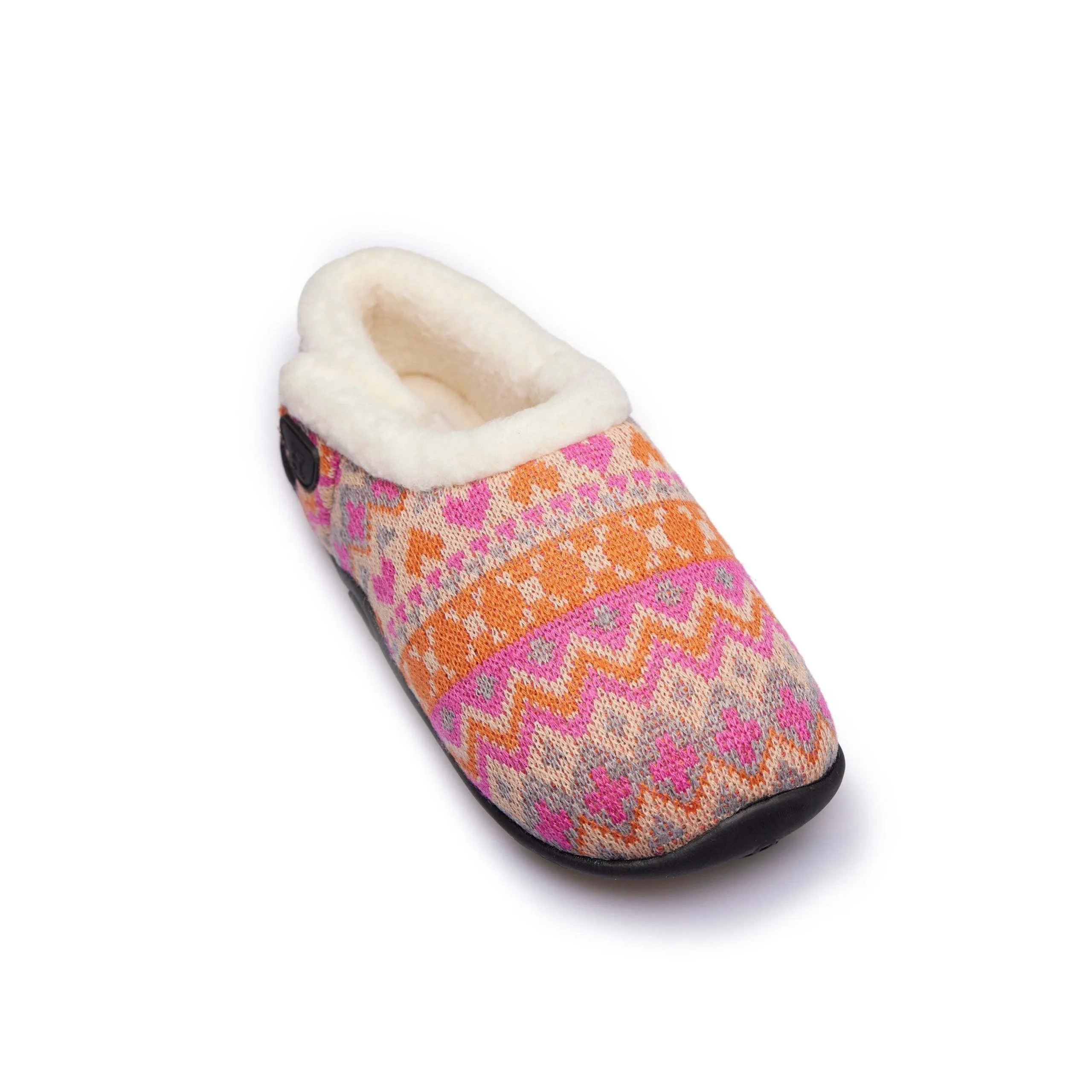 Layla Kids - Orange Pink Knit Nordic Slippers