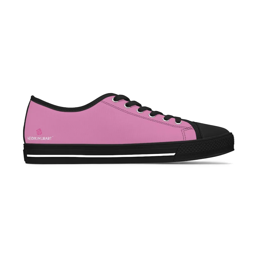 Light Pink Best Ladies' Sneakers, Solid Color Women's Low Top Sneakers Tennis Shoes (US Size: 5.5-12)