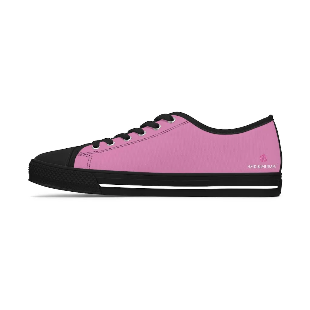 Light Pink Best Ladies' Sneakers, Solid Color Women's Low Top Sneakers Tennis Shoes (US Size: 5.5-12)