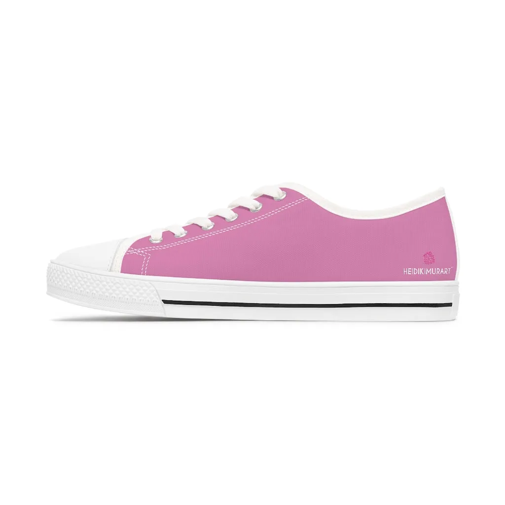 Light Pink Best Ladies' Sneakers, Solid Color Women's Low Top Sneakers Tennis Shoes (US Size: 5.5-12)