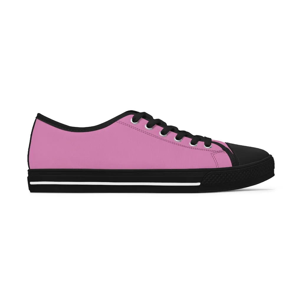 Light Pink Best Ladies' Sneakers, Solid Color Women's Low Top Sneakers Tennis Shoes (US Size: 5.5-12)