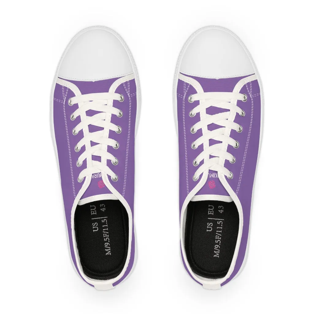 Light Purple Color Men's Sneakers, Best Solid Purple Color Men's Low Top Sneakers Running Canvas Shoes