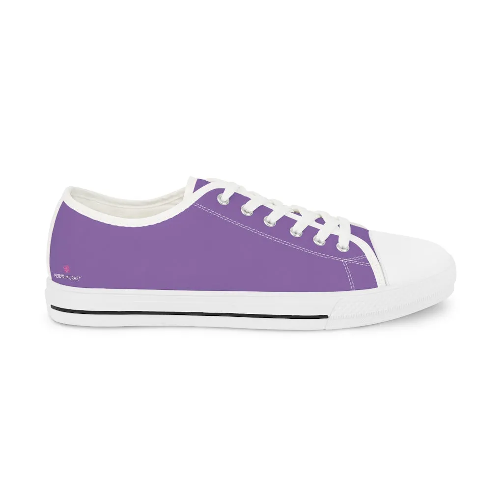 Light Purple Color Men's Sneakers, Best Solid Purple Color Men's Low Top Sneakers Running Canvas Shoes