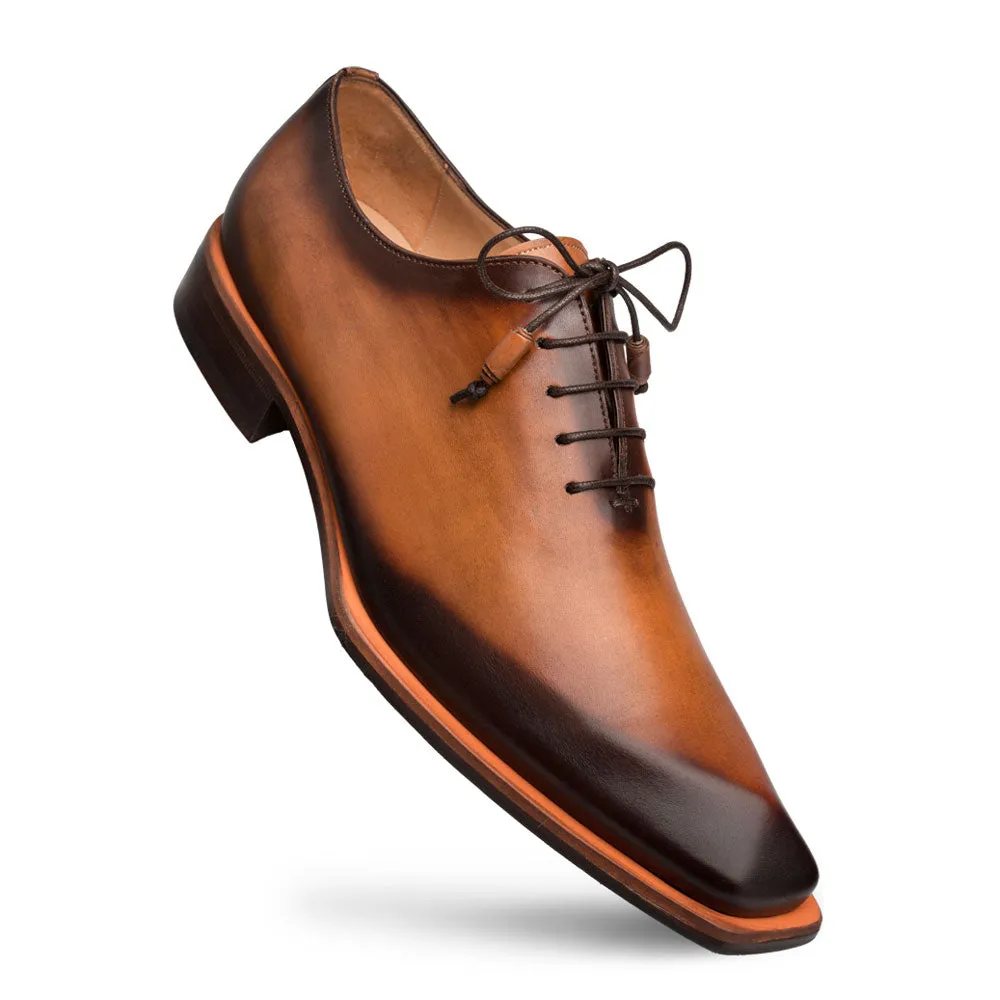 Mezlan Asymmetrical Lace-Up Oxford Cognac