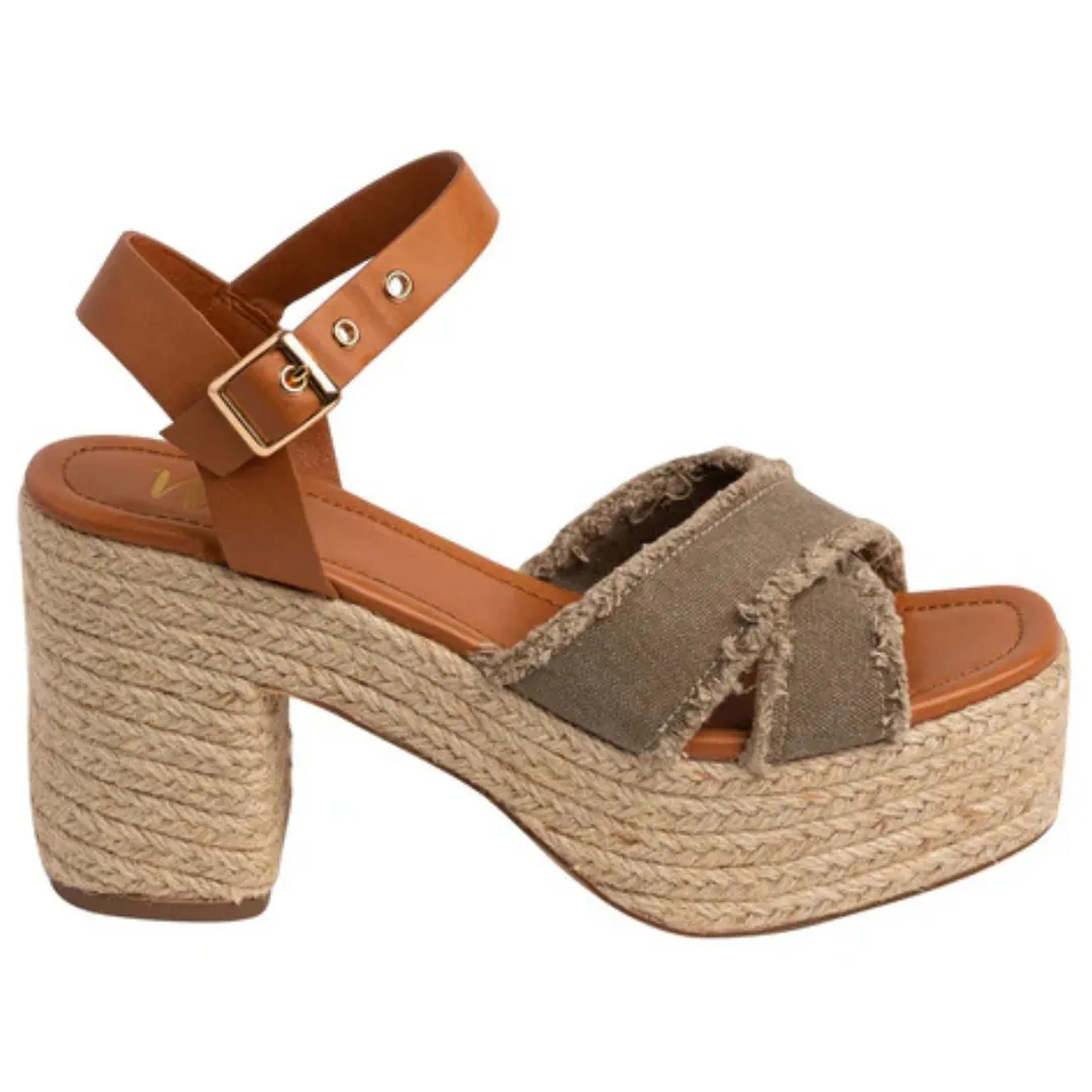 Online Exclusive | Nana Platform Open-Toe Sandals in Khaki