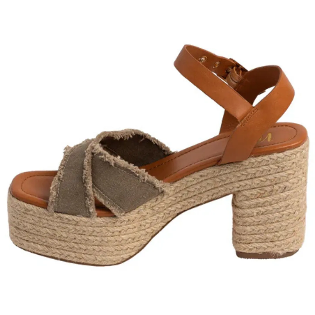 Online Exclusive | Nana Platform Open-Toe Sandals in Khaki