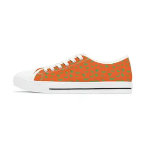 Orange Green Cranes Ladies' Sneakers, Women's Low Top Sneakers Best Quality Women's Canvas Sneakers (US Size: 5.5-12)