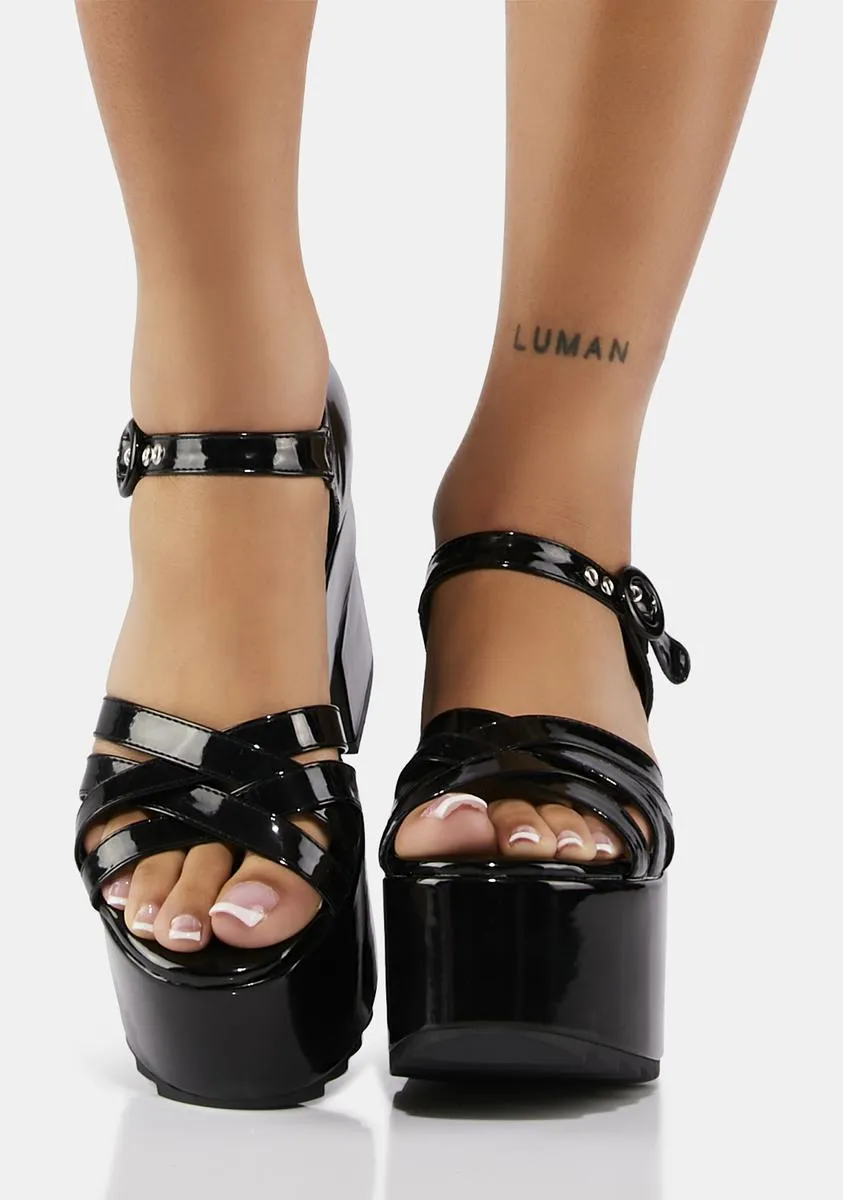 Patent Platform Sandals