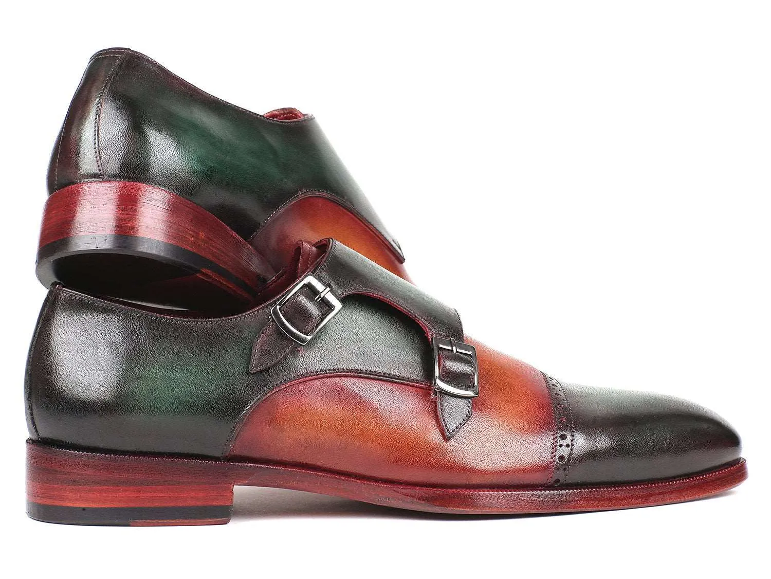 Paul Parkman Green & Camel Double Monkstraps