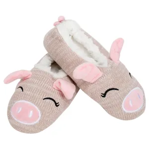 Pink Pig Womens Animal Cozy Indoor Plush Lined Non Slip Fuzzy Soft Slipper - Medium